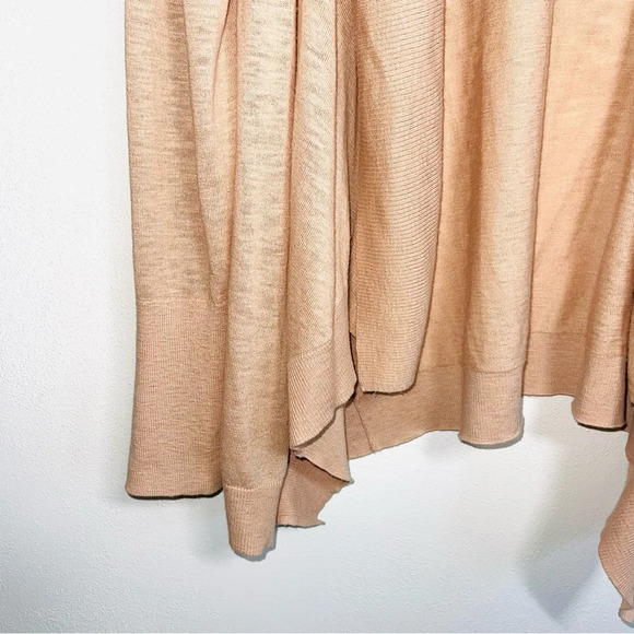 Banana Republic Factory Tan Rib Open Front Waterfall Cardigan Large Women’s - Picture 4 of 10